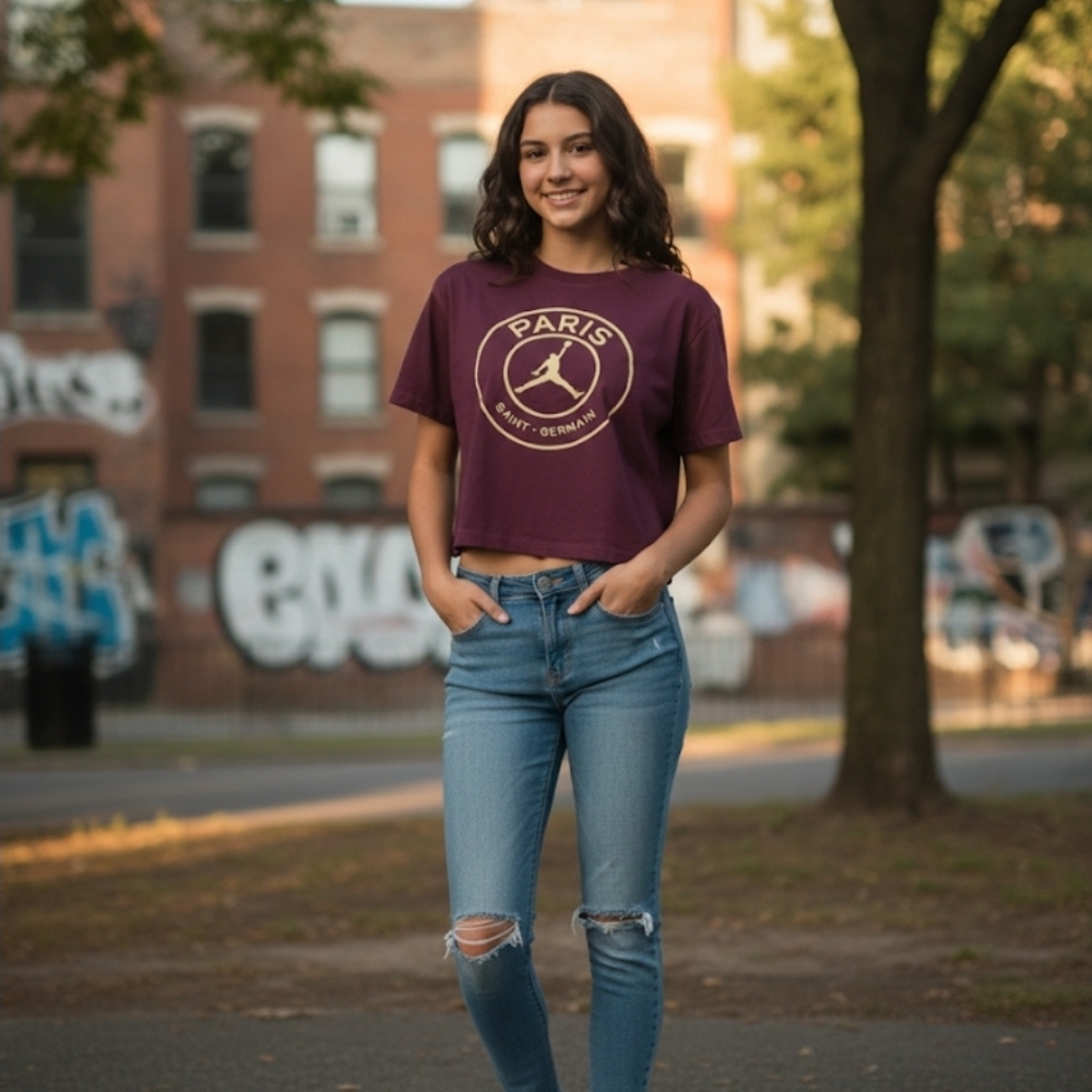Nike Jordan Youth Purple Paris Crop Top